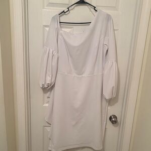 Ashley Stewart White Long Sleeve Dress